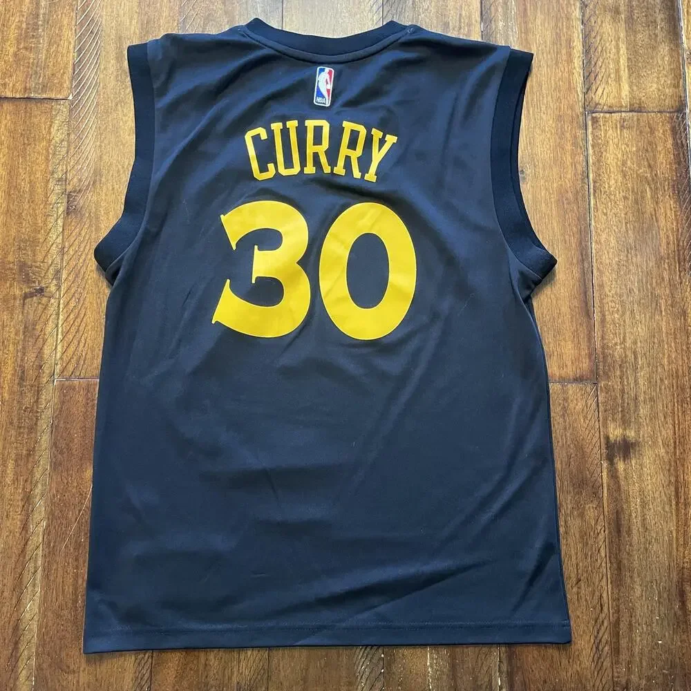 Golden State Warriors Jersey Mens Small NBA Champs 2015 Adidas Curry 30 Black